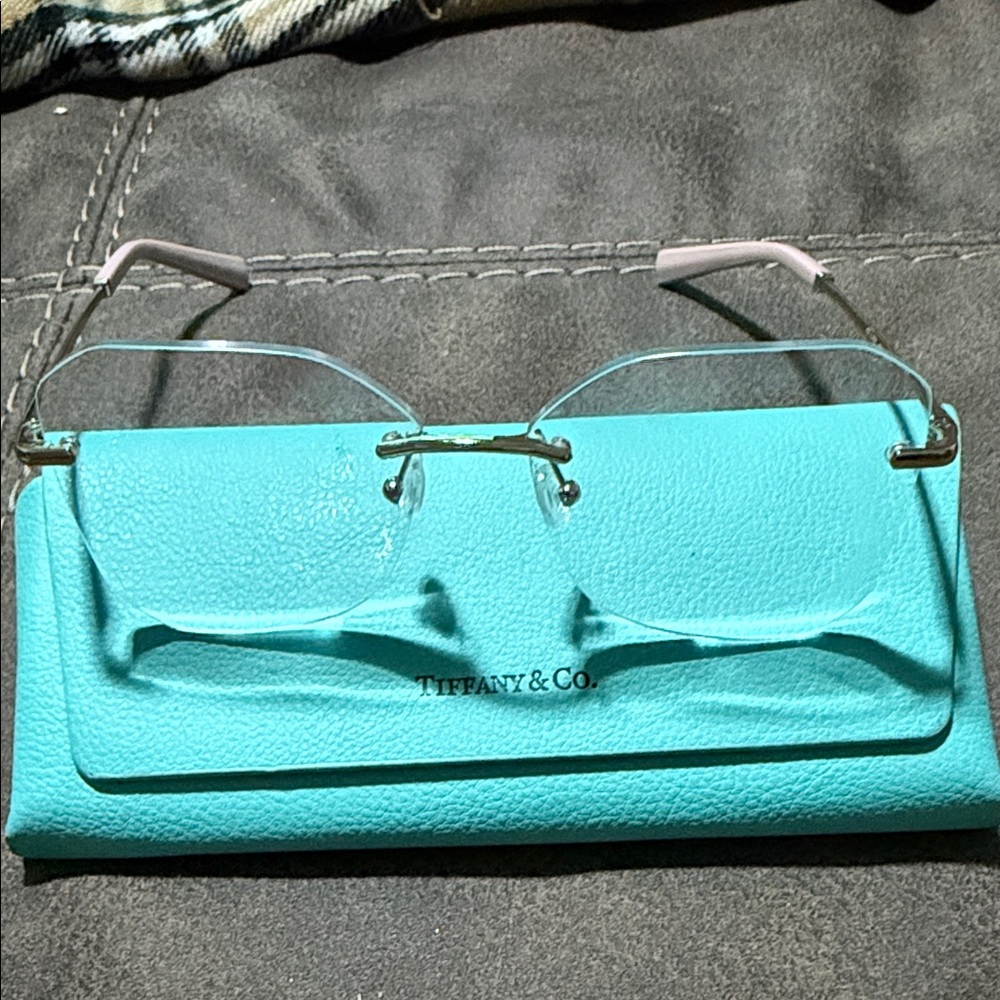 Tiffany & Co. Rimless Glasses with Turquoise Case
